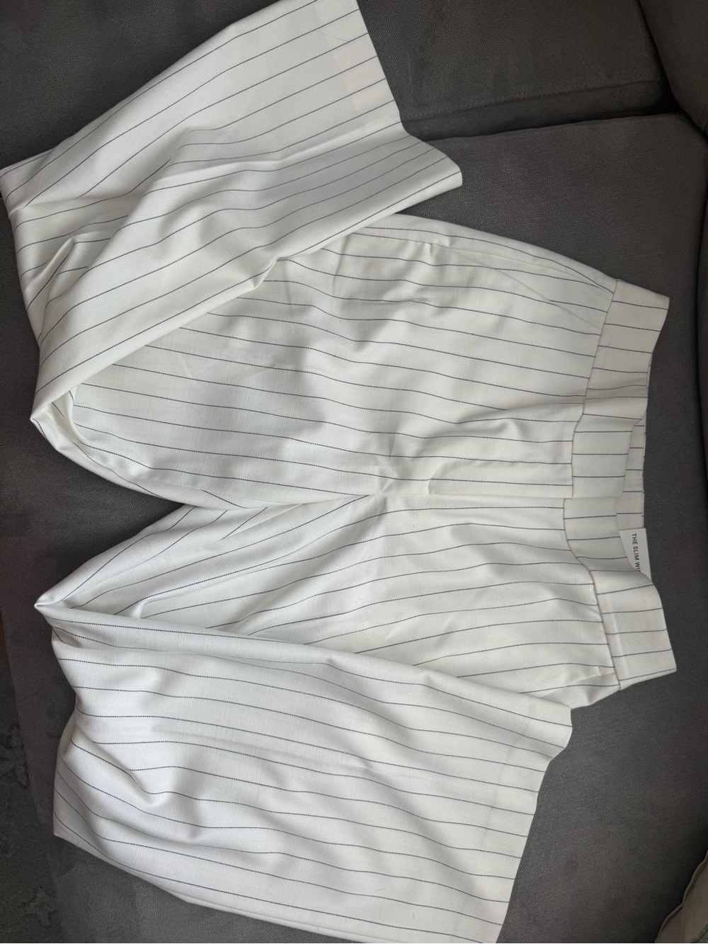 Ann Taylor White Pinstripe Cropped Trousers